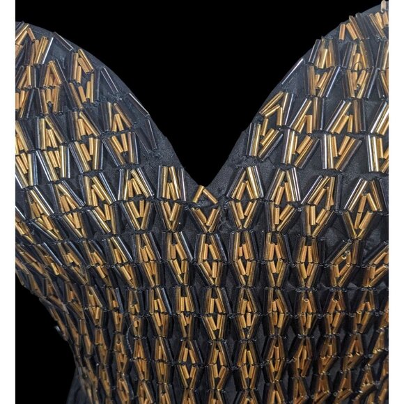 One Teaspoon by Free People Black And Gold Beaded Mini Dress - Picture 11 of 15